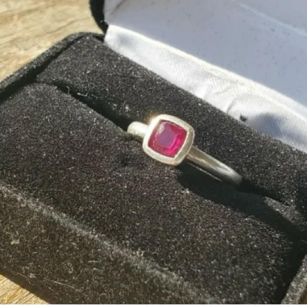 Sterling Silver Ruby Ring 4.5 - Picture 2 of 5